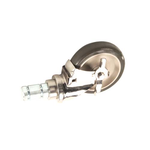 Caster 1.25"Stem Swivl 5"W/Brknickel Plated